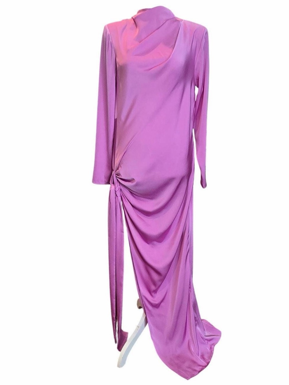ASOS Pink Draped Long-Sleeve Maxi Dress